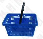 Detail produktu Plastový nákupní košík s 1 držadlem. modrý