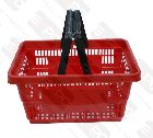 Detail produktu Plastový nákupní košík se 2 držadly. Červený