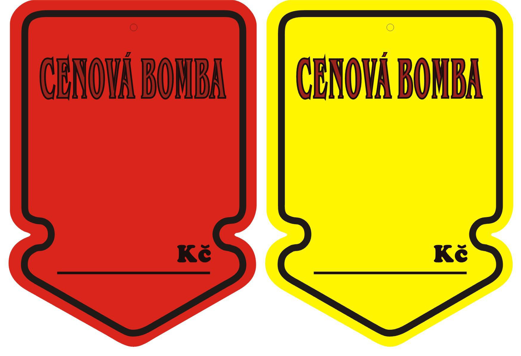 Detail produktu Visaky ipka 10,5x15cm CENOV BOMBA erven